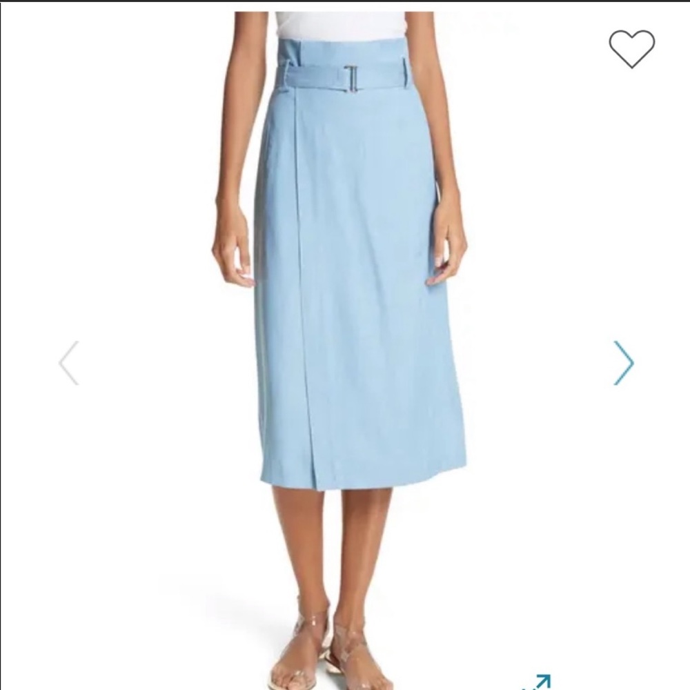 Tibi Chambray Faux Wrap Skirt - Picture 2 of 7